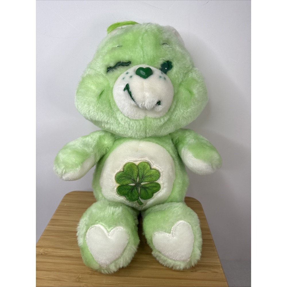 Vintage Care Bears 13" Good Luck Bear Plush Sleepy Green 1980s Kenner 1983